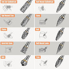 20pcs Carving Bits,10pcs Carbide Burr Bits+10pcs Diamond Drill Bits(1/8 in) Standard Cylindrical Shank for Woodworking,Engraving,Drilling,Glass,Metal,Rotary Tool Accessories
