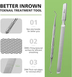 BALUCA Toenail File for Thick Nails & Ingrown Relief | Heavy Duty Metal Emery Board with Toenail Lifter for Seniors, Coarse Grit & Durable Stainless Steel Design (Silver, 1.0, Count, 180/240 Grit)
