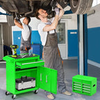 Rolling Tool Chest - 5 Drawers Tool Box Organizer with Lockable Wheels, Sliding Drawers, Detachable Top Tool Box - Tool Storage Cabinet for Garage Workshop, Green
