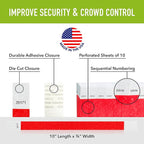 600 WristCo Neon Red Tyvek Wristbands for Events - Tamper-Proof Design & Fluorescent Color Prevent Reuse Premium-Grade Bracelets for Hospital & Medical ID, Party & VIP Identification