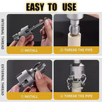 Integrated Internal & External Pipe Threading Tool, Pipe Thread Cutting Tool, Electric Drill Compatible 2 In 1 PVC Pipe Threader Kit, 1/2" 3/4" PVC Thread Maker Tool for Water Pipes (1 Pc 3/4’’)