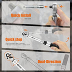 AEROFORCE 19Pcs 1/4 inch Drive Click Dual-Direction Adjustable Bike Torque Wrench Set（4-20 Lb.ft/5.4-27.2 Nm）, with 6 Sockets, Hex, Torx, Extension Bar, 1/4'' Ratchet Wrench, Maintenance Kit for MTB.