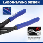 WORKPRO 7-Inch Pliers Wrench, CR-V Construction Wrench Pliers, Adjustable Parallel Smooth Jaw Pliers, Black Finish, Groove Lock Mechanism