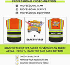 BeautyWill Custom Logo 10/20 Pack Safety Vest Class2 High Visibility Vest with Pockets Breathable Construction Vest Bulk