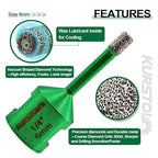 Tile Hole Saw Kit - 7pcs Diamond Core Drill Bits 6/8/10/20/35/50/65mm+4/5" Milling Finger Bit+2" Beveling Chamfer Bit+SDS Shank to 5/8"-11 Thread for Porcelain Ceramic Marble Granite