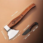 Bearded Viking Axe with Gift Viking Knife Also Leather Sheath | HandForged Carbon Steel bushcraft Hatchet | Vikings Heaven Valhalla (Throwing, Camping, Splitting, Chopping, Hiking) (Axe - 01)