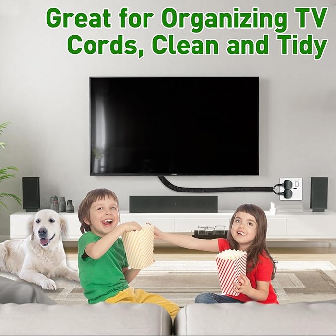 10FT Split Cable Management Sleeve Wire Loom Tubing Cord Protector for High-Temperature Automotive Harness Wires and Home Cable Management,Self-Wrapping Braided Cord Covers (1/2 Inch)