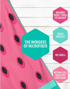 VENTURE 4TH Microfiber Beach Towel: Quick-Dry, Compact, Sand-Free, Absorbent, Sandproof and Lightweight - Perfect for Camping, Beach, and Roadtrips (Watermelon Design | 35x78 inches)