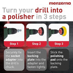 menzerna 3in1 Polishing Set – One-Step Polish + Drill Machine Adapter + Medium Cut Pad | Polish Your Car with a Cordless Drill