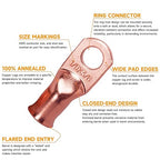 Copper Lugs kit 1/0 Gauge 2 Gauge 6 Gauge Battery Cable Lugs 5/16" and 3/8" Stud Ring Terminals Heavy Duty 0 2 6 AWG Wire Lugs 28 PCS Battery Cable Ends Wire Connectors with 28 PCS Heat Shrink Tubing