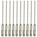 10-Pack SDS Plus 5/32" x 6" Rotary Hammer Drill Bits, Carbide Tipped for Brick, Stone and Concrete