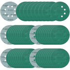 5 Inch 8 Hole Sanding Discs, 50 Pcs Wer Dry Sandpaper 1000 Grit Hook and Loop Green Polyester Film Backed Sanding Disc for Random Orbital Sander Wood Car Metal Plastic (1000 Grit, 50 Pack)