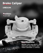 cciyu 19B3194 Front Left Brake Caliper With Bracket For Pontiac For Vibe,For Scion For iM/For tC,For Toyota For Corolla iM/For Matrix/For RAV4