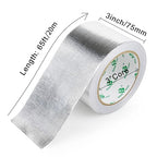 BOMEI PACK Adhesive Aluminum Foil Heat Shield Tape 2 Pack Barrier Fiberglass Thermal Insulation Reflective Material High Temp Protection (3Rolls 3inch)