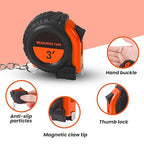 Xuhal 50 Pcs Mini Measuring Tape Keychains Small Measuring Tape Bulk Set 3ft Retractable Measurement with Pause Buttons for Engineer Crafter, Autowind and Lock(Orange)