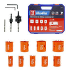 HIGHFIRE 17 Pcs 1/4" Hex Shank Hole Saw Kit for Impact Driver, 3/4" to 2" Bi-Metal Heavy Duty Hole Cutter for Metal, Wood and Plastic, Smooth and Precise, Fast Chip Removal.