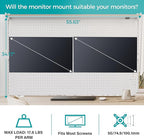EUREKA ERGONOMIC Desk Pegboard with Dual Monitor Stands, LED Metal Pegboard for Gaming Desk, Privacy Panel with 4 Accessories Modular Hanging, Computer Accessories for Office, 59 x 34 Inch, White