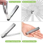 Spurtar Feeler Gauges 0.001-0.04" (0.03-1.00mm) 32 Blades Tapered Feeler Gauge Set Stainless Steel Dual Marked SAE and Metric for Measuring Gap Thickness or Width for Spark Plug, Valve, Piston, Guitar