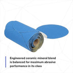 3M Stikit Blue Abrasive Disc Roll, 36202, No Hole, 6 in, 80+ Grade, Pack of 50, Automotive Sanding Discs for Coating Removal, Body Repair, Auto Sanding, Primer Sanding