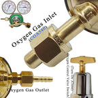 Heavy Duty Oxygen Regulator, Large Tank Gauge Cutting Torch Regulator, Outlet 0-200PSI Inlet 0-4000PSI CGA 540