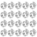 LOKMAN 20 Pack Stainless Steel Hose Clamp Adjustable 3/4'' - 1-1/8'' (19-29mm) Worm Gear Hose Clamp, Metal Fuel Line Pipe Clamp for Plumbing, Automotive And Mechanical Application