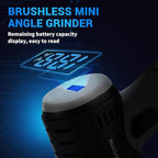 Brushless Angle Grinder Tool, Cordless Mini Angle Grinder Brushed with 2pcs 16.8V 2000mAh Battery 5-Cutting Discs, Power Angle Grinder for Wood Metal Stone Concrete