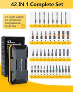 ORIA 42 in 1 Screwdriver Set, Magnetic Screwdriver Set, DIY Repair Tool Kit with Free Assembly T Handle, 40 Precision Bits, Portable Case for Furniture, Bicycle, Computer