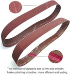 2 x 42 Inch Aluminum Oxide Sanding Belts, 2 Each of 40/80/120/150/240/400 Assorted Grits Abrasive Belts for Belt Sander, 12-Pack