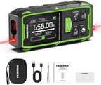 656ft/200M Dual Laser Distance Measuring Tool, Huepar Professional Rechargeable Digital Laser Room Measure Devices, Bilateral Metro Laser Measurement Tool with with Angle Sensor, Magnetic Back