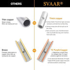 SVAAR 100PCS 12-10 Gauge Non Insulated Butt Connectors 12-10 AWG Uninsulated Butt Splice Connectors Crimp Repair Butt Splices Kit Tinned Copper Marine Grade Seamless Barrel Crimp Butt Splice Terminals