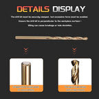 Drill Bit, #40 Cutting Diameter, 4341 HSS Gold Finish 118° Cutting Angle Number Jobber Bits - (Applications: for Drilling Soft Metal Plastic Wood), 5-Pieces