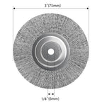 5Pcs 3 Inch Stainless Steel Wire Crimped Wheel Brush with 1/4" Bore for Angle Grinder Derusting Cleaning and Surface Polishing