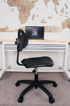 Chair Master Table Height Chair/Stool-Easy to Clean! Deluxe Ergonomic Polyurethane Chair. 5" of Height Adj (15.5"-20.5") 450 lb Capacity. Automotive, Lab, Garage, Home, Office (Self Braking, Black)