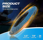 S SATC 20PCS Flap Discs 4 1/2 for Angle Grinder High Performance Grinder Flap Disc 80Grit Type 29