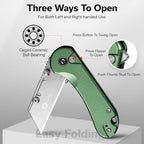 CIVIVI Folding Utility Knife Box Cutter, Elementum Utility Pocket Edc Knife with 3Pcs Extra Razor Blades, Three Ways to Open, Ideal Gifts for Men Women C23039B-3