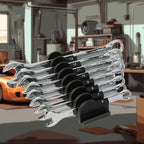 12 pcs Modular Wrench Organizers for Tool Drawers - Wrench Rack with Metric&SAE Labels, Perfect Tool Storage Holder. Gift for father, brother and boyfriend (No Magnet)