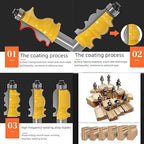 10PCS Architectural Molding Router Bit Set 1/2 Shank Casing Base CNC Line Handrail Woodworking Cutters Face Mill Woodworking Chisel Cutter Milling Tool