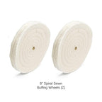 ENKAY - 8" Spiral Sewn Buffing Wheels (2 Pack) for Polishing Metal and More, for Use with Polishing Compounds, Buffing Machines & Bench Grinders (50 Ply Each)