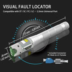 2PCS 100KM Visual Fault Locator for Fiber Optic Cable, High-Power VFL Tester with FC/ST/SC/LC Support, Long-Range Fault Finder & Light Pen Tool for FTTH, Telecom, Datacenter, OTDR, Industrial Network
