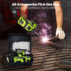 Portable Welding Machine 110V with Auto Darkening Goggles: Handheld IGBT Inverter ARC Welder Gun Stick Welder - 5 Variable Current Adjustment for 3/32"-1/8" Rods and DIY,Professional Use,Repair(Green)