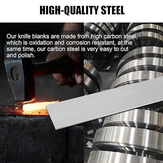 5 Pack 1084 Steel for Knife Making - 12"x1.5"x1/8" 1084 Steel Flat Stock Knife Blanks for Knife Making DIY