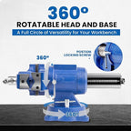 Forward DT08125A 5-Inch Heavy Duty Bench Vise 360-Degree Swivel Base and Head with Anvil (5", Ductile Iron)
