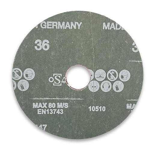 VSM 50-Pack - 7 inch 100 Grit (Fine) - Ceramic Resin Fiber Discs with Top-Size, Tear Resistant Fiber Backing, Durable, Hand-Held Machine Compatible Sanding Discs