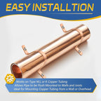 100-PACK GUOFIS 1Inch C x 1Inch C Copper Pipe Straps Clamp with Two Holes, Two-Hole Clamps Mount for Residential, Commercial(COPPER059-100Pack)