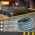 3 x 79 Inch Sanding Belt, 4 Pcs 80 Grit Zirconia Knife Sharpener Belts Work Sharpening for Belt Sander Knife Carving Tool Metal Working
