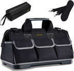 22-inch Wide Mouth Tool Bag with Water Proof Molded Base, Waterproof Tool Organizer Bag for Men with Adjustable Shoulder Strap (22INCH)