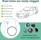 Sunroof Drain Cleaning Tool, 118in Long Wire Pipe Cleaner with 2 Straight Flexible Cleaning Brushes Heart Handle Design Drain Snake Unclogger Hole Cleaner for Auto Car Sunroof Wiper
