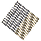 Drill Bit, 4.5mm Cutting Diameter, 4341 HSS Gold and Black 118° Cutting Angle Number Jobber Bits - (Applications: for Drilling Soft Metal Plastic Wood), 12-Pieces