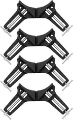 4pcs Corner Clamp For Woodworking 90 Degree Right Angle Clamps Aluminum Alloy Metal For Welding, Photo Framing, Drawers, Cabinets, Shelf Fish-Tanks, Glass Holder Square Diy Hand Tool