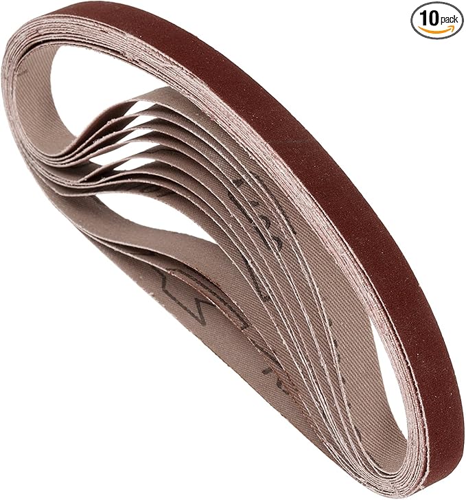 10 Pcs Sanding Belts 1/2 x 10 Inch 320 Grit Aluminum Oxide Abrasive Sandpaper for Belt Sander Metal Grinding Wood Working Weld Rust Removal